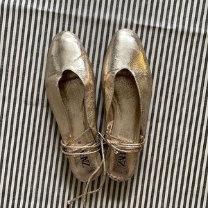 Gold Zara Shoes